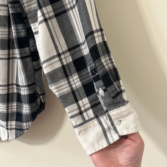 American Eagle Ahh-amazingly Soft Black White Buffalo Check Print Button Down XL - Picture 11 of 11
